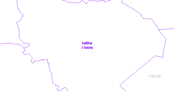 Katastrální mapa Valtice - přehledová mapa katastrálního území