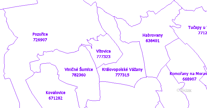 Katastrální mapa Vítovice
