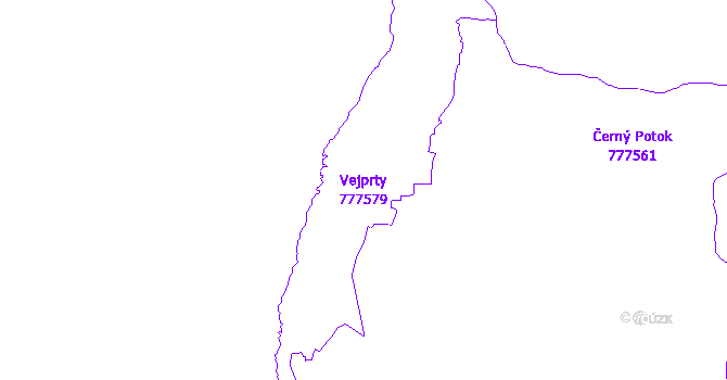 Katastrální mapa Vejprty - přehledová mapa katastrálního území