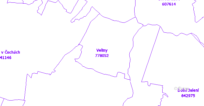 Katastrální mapa Veliny
