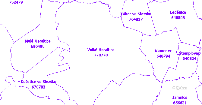 Katastrální mapa Velké Heraltice