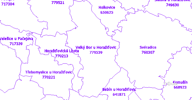 Katastrální mapa Velký Bor u Horažďovic