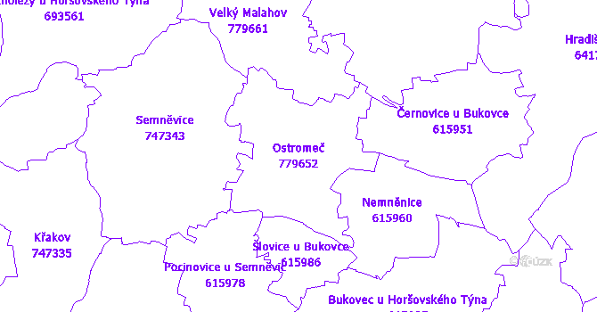 Katastrální mapa Ostromeč