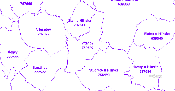 Katastrální mapa Vítanov