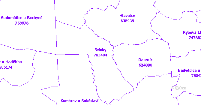 Katastrální mapa Svinky
