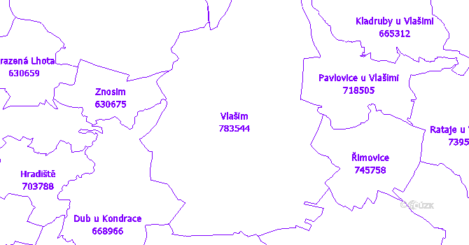 Katastrální mapa Vlašim