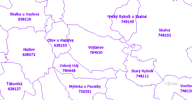 Katastrální mapa Vojtanov