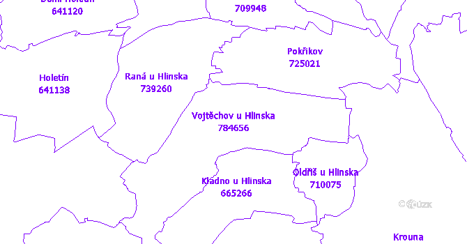 Katastrální mapa Vojtěchov u Hlinska