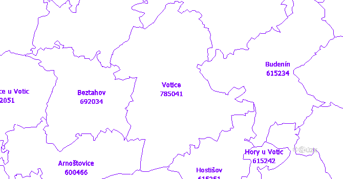 Katastrální mapa Votice