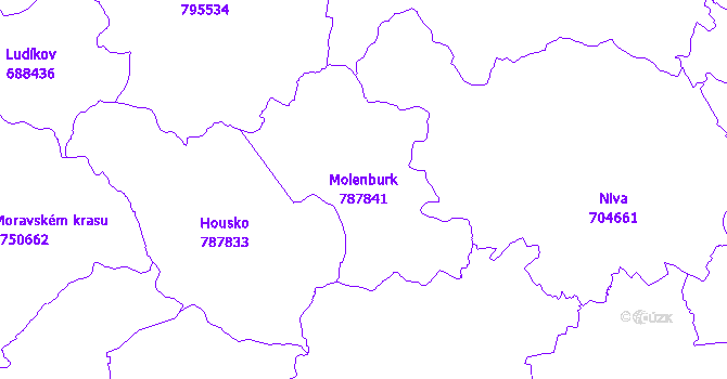 Katastrální mapa Molenburk - přehledová mapa katastrálního území