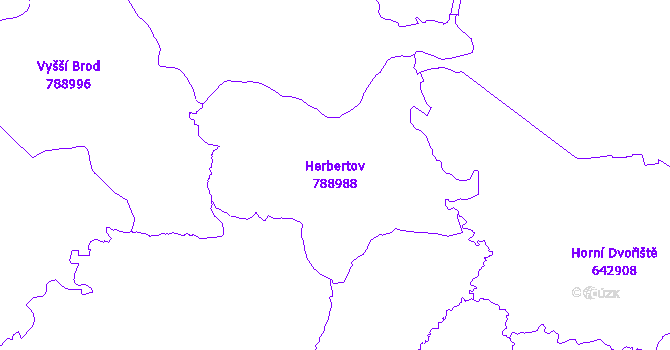 Katastrální mapa Herbertov - přehledová mapa katastrálního území