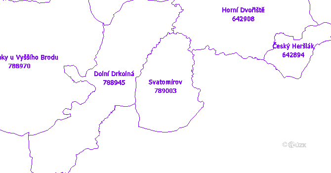Katastrální mapa Svatomírov - přehledová mapa katastrálního území