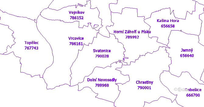 Katastrální mapa Svatonice