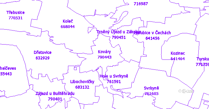 Katastrální mapa Kováry
