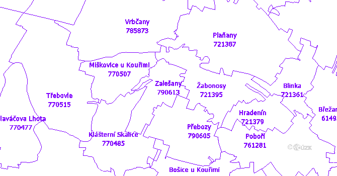 Katastrální mapa Zalešany