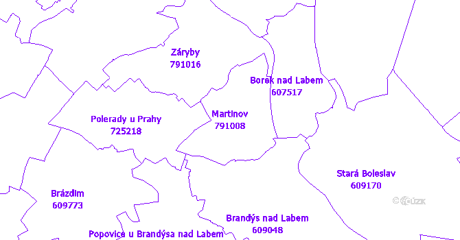 Katastrální mapa Martinov