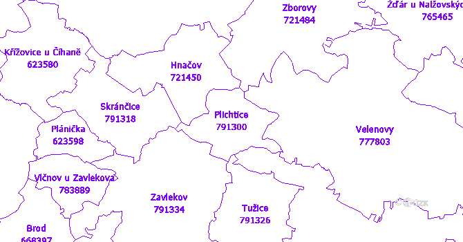 Katastrální mapa Plichtice