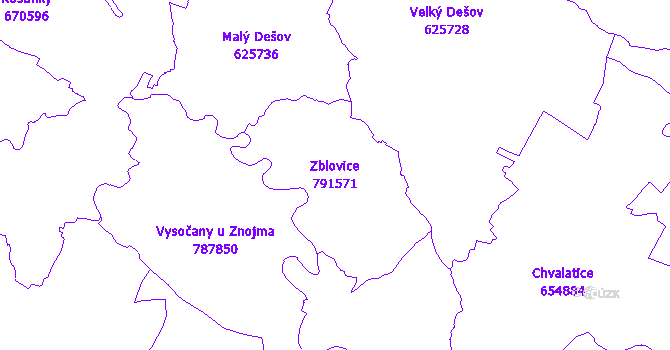 Katastrální mapa Zblovice