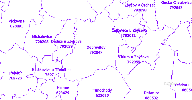 Katastrální mapa Dobrovítov - přehledová mapa katastrálního území