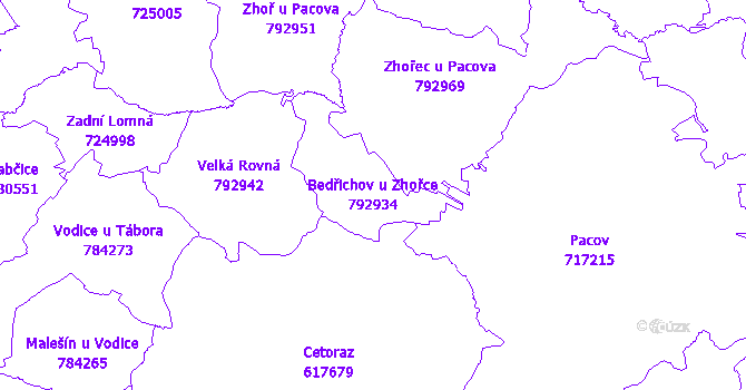 Katastrální mapa Bedřichov u Zhořce