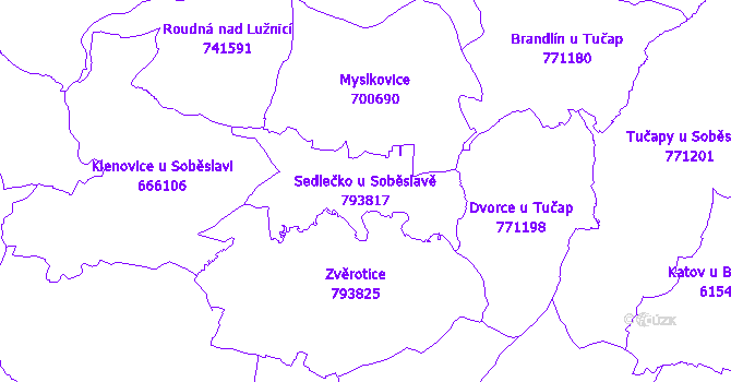 Katastrální mapa Sedlečko u Soběslavě