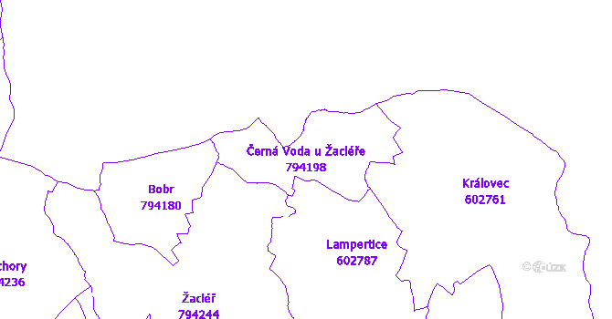 Katastrální mapa Černá Voda u Žacléře