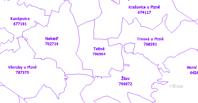 Katastrální mapa Tatiná