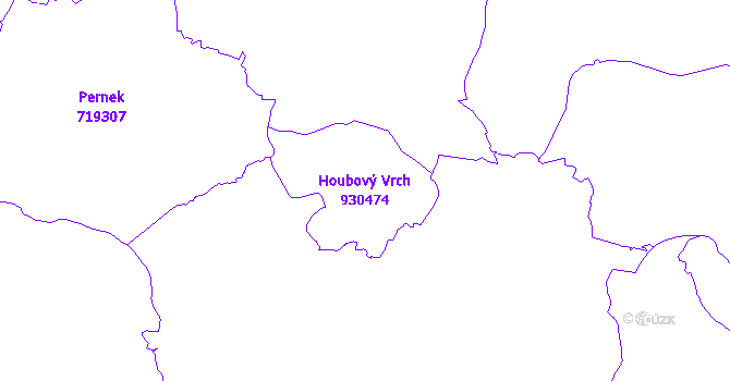 Katastrální mapa Houbový Vrch - přehledová mapa katastrálního území