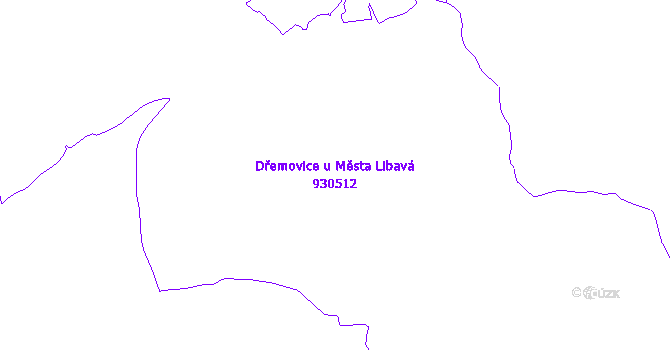 Katastrální mapa Dřemovice u Města Libavá - přehledová mapa katastrálního území