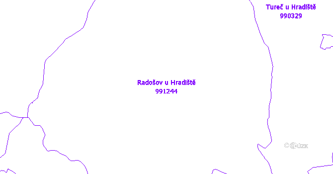 Katastrální mapa Radošov u Hradiště - přehledová mapa katastrálního území