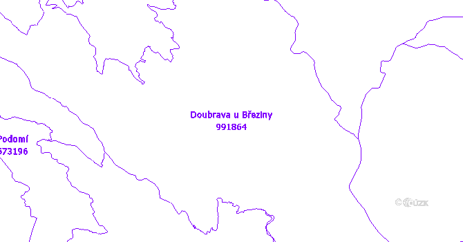 Katastrální mapa Doubrava u Březiny - přehledová mapa katastrálního území