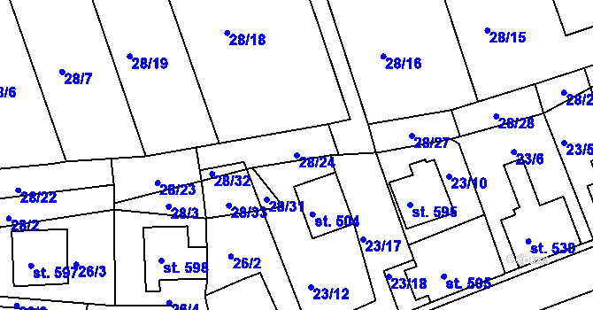 Parcela st. 28/24 v KÚ Abertamy, Katastrální mapa