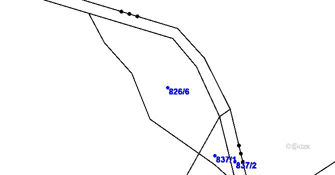 Parcela st. 826/6 v KÚ Abertamy, Katastrální mapa