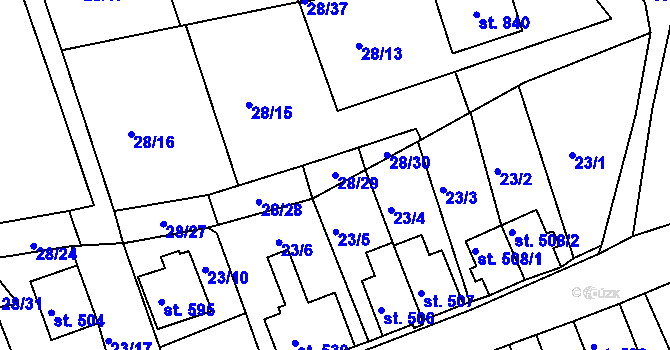 Parcela st. 28/29 v KÚ Abertamy, Katastrální mapa