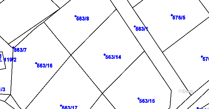 Parcela st. 563/14 v KÚ Abertamy, Katastrální mapa