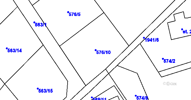 Parcela st. 576/10 v KÚ Abertamy, Katastrální mapa
