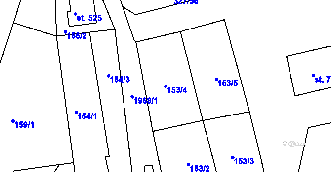 Parcela st. 153/4 v KÚ Abertamy, Katastrální mapa