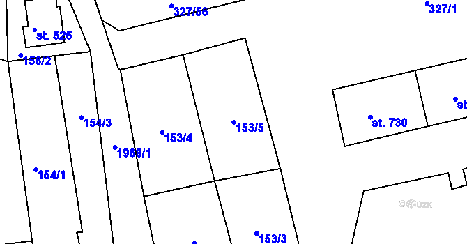 Parcela st. 153/5 v KÚ Abertamy, Katastrální mapa