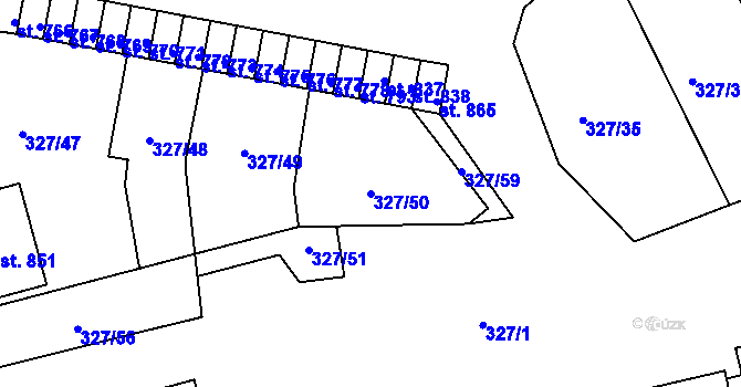 Parcela st. 327/50 v KÚ Abertamy, Katastrální mapa