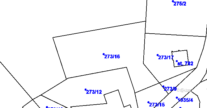 Parcela st. 273/16 v KÚ Abertamy, Katastrální mapa