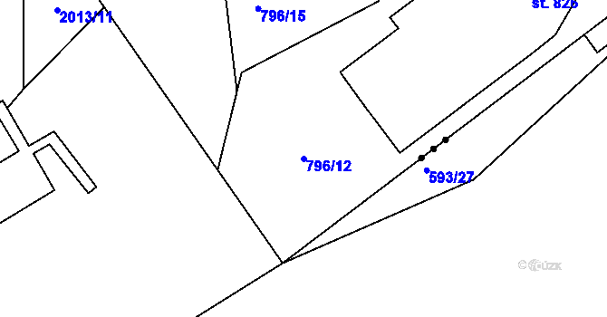 Parcela st. 796/12 v KÚ Abertamy, Katastrální mapa