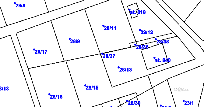 Parcela st. 28/37 v KÚ Abertamy, Katastrální mapa