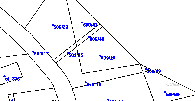 Parcela st. 509/26 v KÚ Abertamy, Katastrální mapa