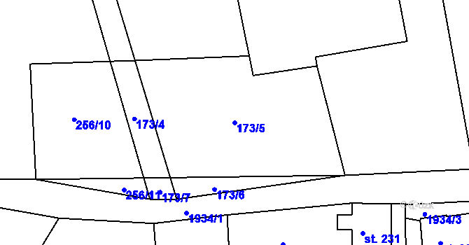 Parcela st. 173/5 v KÚ Abertamy, Katastrální mapa