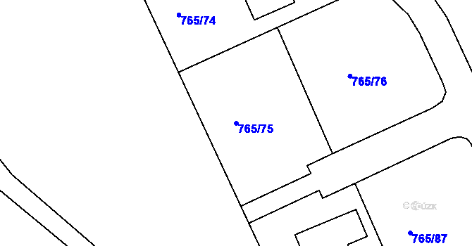 Parcela st. 765/75 v KÚ Abertamy, Katastrální mapa