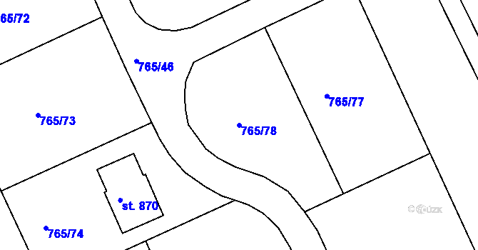 Parcela st. 765/78 v KÚ Abertamy, Katastrální mapa