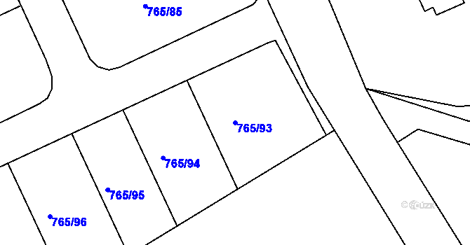Parcela st. 765/93 v KÚ Abertamy, Katastrální mapa