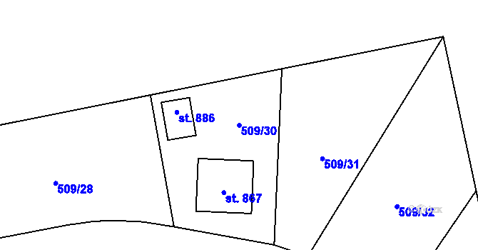 Parcela st. 509/30 v KÚ Abertamy, Katastrální mapa