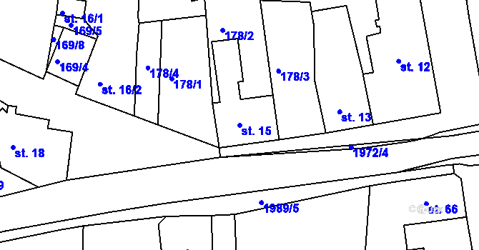 Parcela st. 15 v KÚ Abertamy, Katastrální mapa