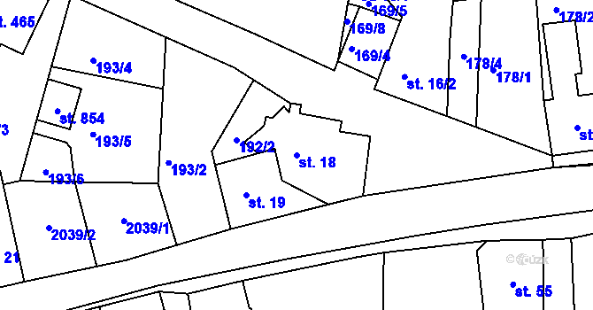 Parcela st. 18 v KÚ Abertamy, Katastrální mapa